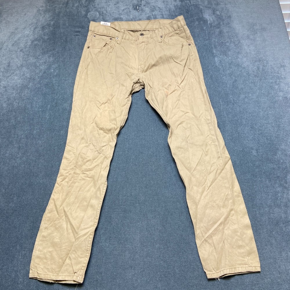 VTG Levi's 521 Jeans Mens 30x30 Beige Denim Cotton Slim Fit Straight Leg